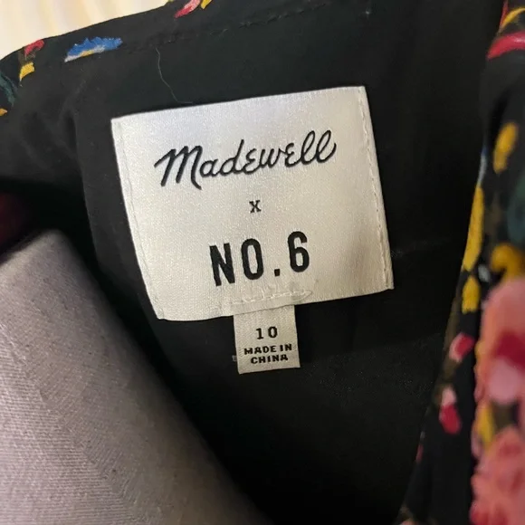 Madewell x No. 6 Floral Ruffle Silk Shift Dress - Picture 8 of 8